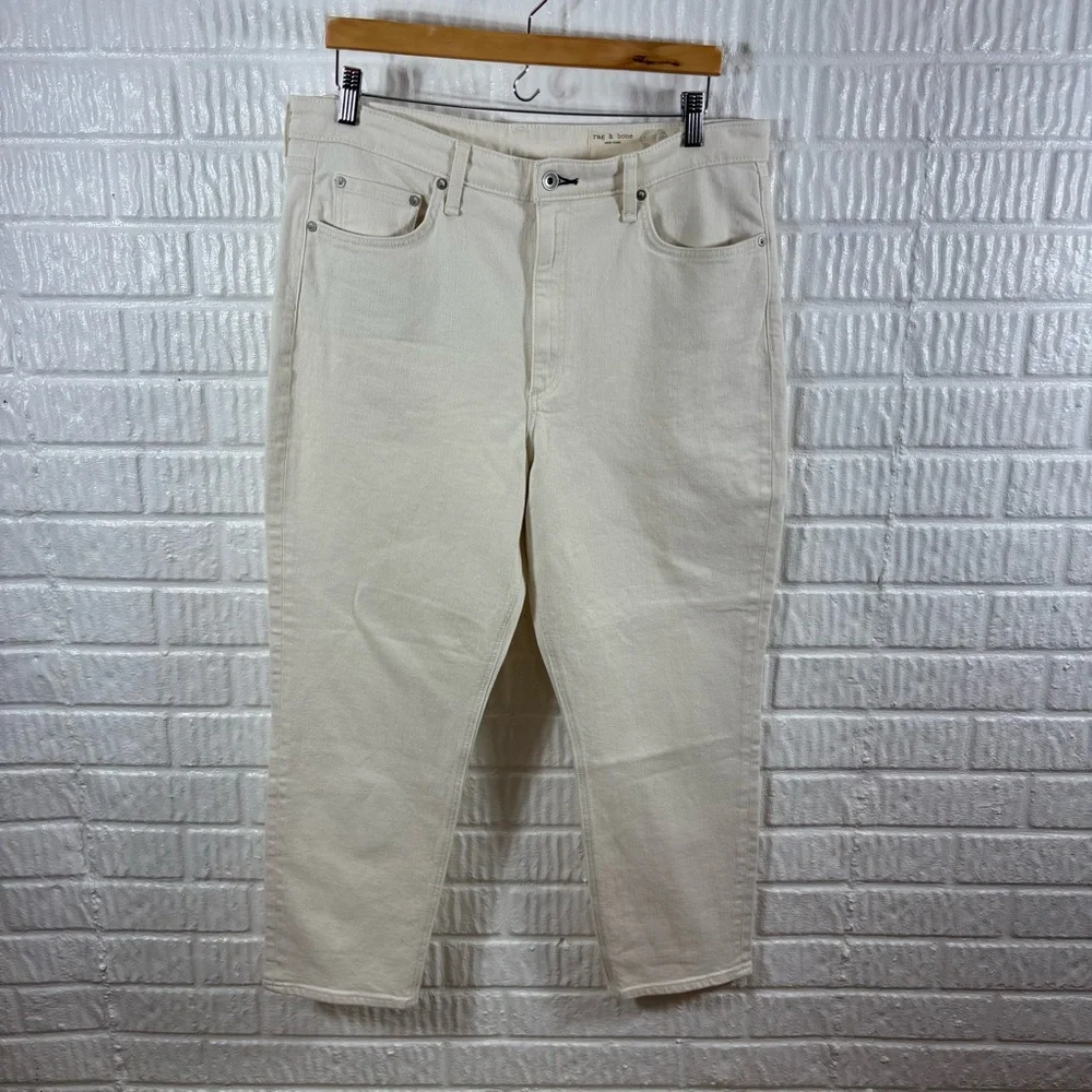 Rag & Bone Nina High-Rise Ankle Cigarette Jeans in Ecru Size 34 NWT - Picture 3 of 8